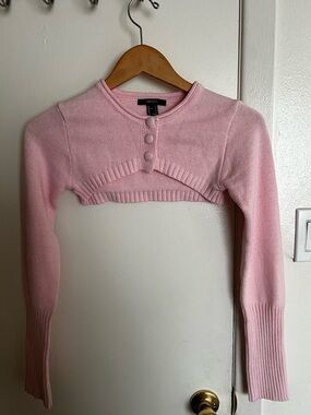 Forever 21 Light Pink Cropped Button-Up Shrug